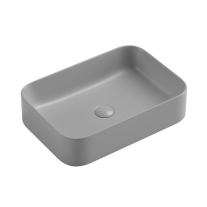 CAPRI-55, MATTE GREY, LAVOAR DREPTUNGHIULAR FARA PREAPLIN, FARA ORIFICIU PENTRU BATERIE, 55X38,5X11XCM, 8064-55MG